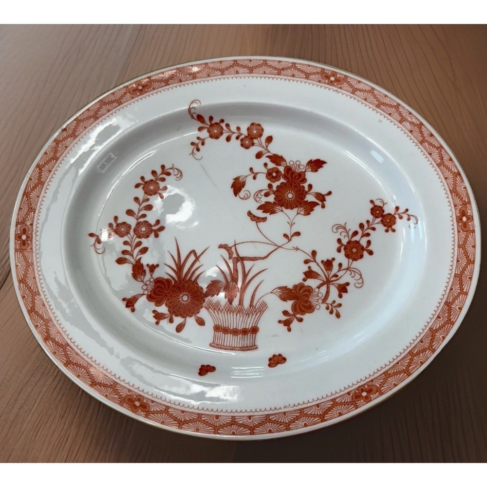 Antique Royal Crown Derby Chandos Oval Platter Imari Style Porcelain c1883
